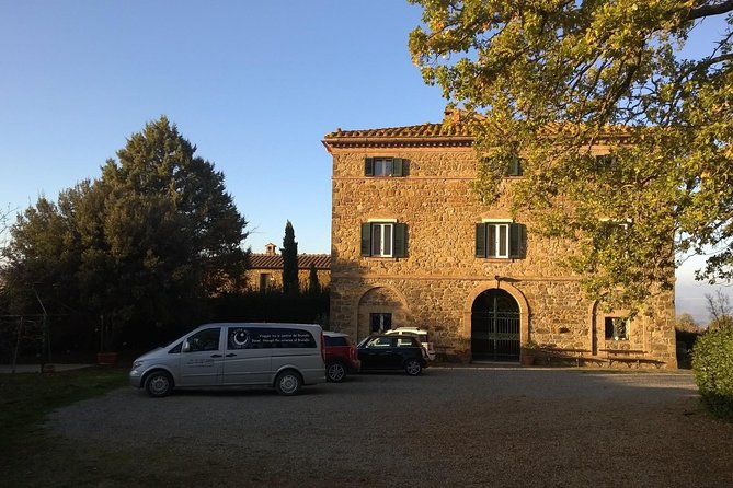 Brunello Vineyards Bus Tour - The winding road out of town