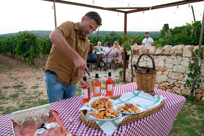 Dinner in the vineyard with wine tasting and walk - White, rosé, red, dessert, and rosoli