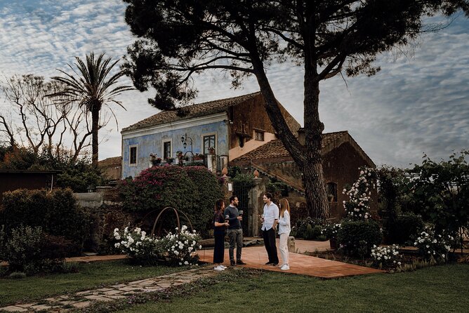 Etna Urban Winery - Tasting with Street Food Platter and vineyard - Ending in the courtyard with Mount Etna