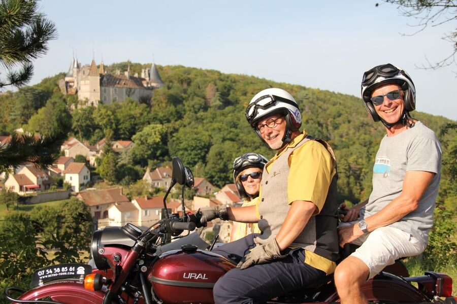 From Meursault: Private Sidecar Tour & Vineyard Wine Tasting - La Rochepot Castle and the road to Orches