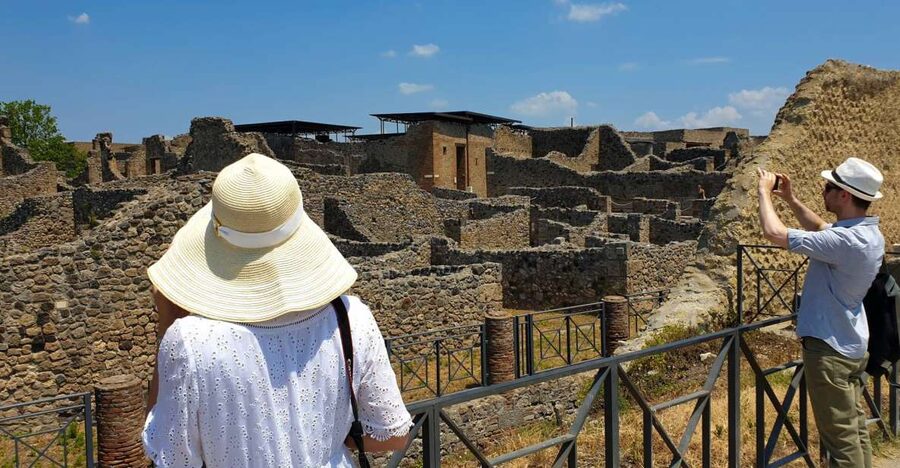 From Sorrento: Skip-the-Line Pompeii Tour and Vineyard Lunch - Pompeii first, with the volcano always in view
