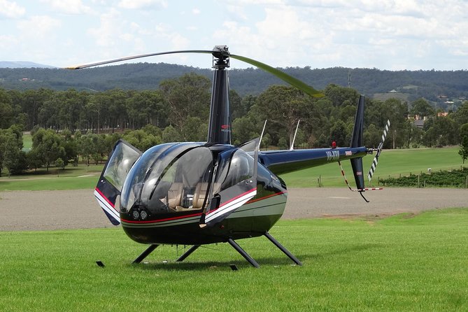 Hunter Valley Wine Country Helicopter Flight from Cessnock - Vineyard rows, Cypress Lakes, and the Broken Back Range
