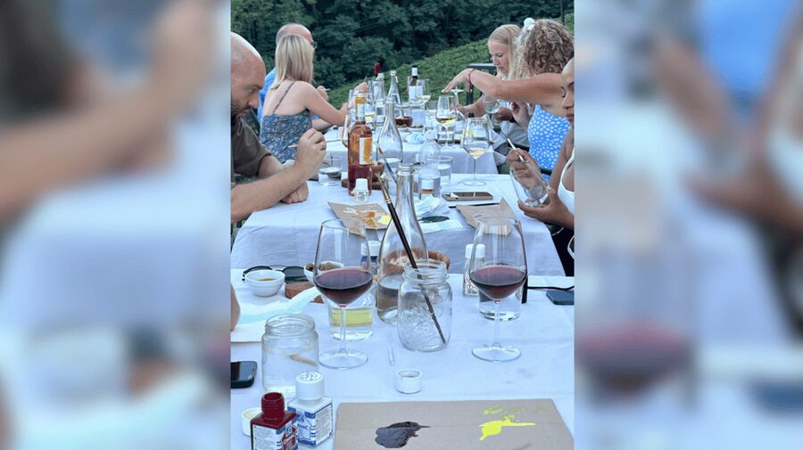 Lucca: Vineyard Paint & Sip at Tenuta Adamo Winery - Painting with wine, olives, and Tuscan snacks