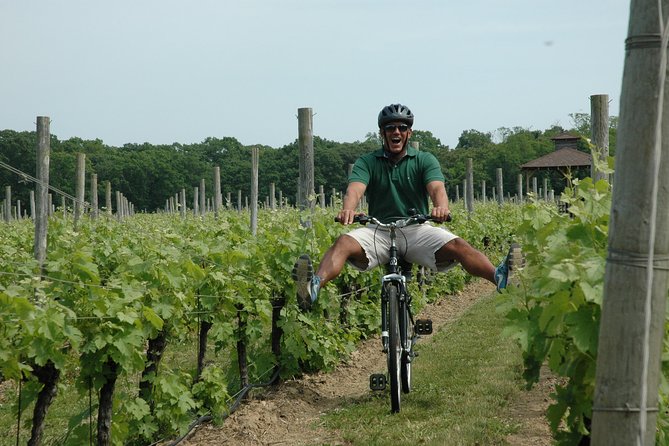 Mattituck New York Guided Farm and Wine Country Bike Tour - A beach stop with oil and vinegar tastings