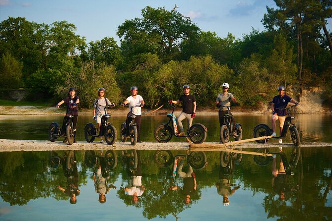 Off-road scooter outing between lakes and Pessac-Léognan vineyards - Lac Bleu and the first change of scenery