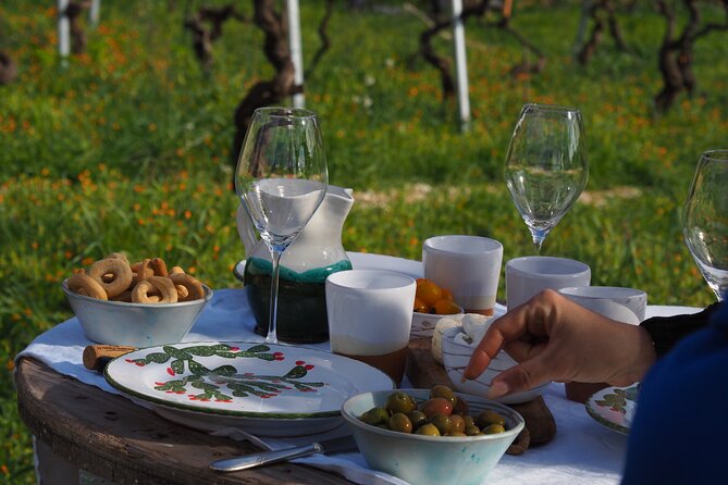 Picnic aperitif in the vineyard of an ancient trullo in Martina Franca - Arriving at the trullo outside Martina Franca