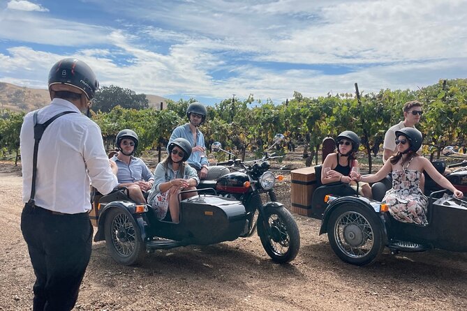Scenic Sidecar Vineyard Adventure San Luis Obispo - A sidecar start at Wolff Vineyards