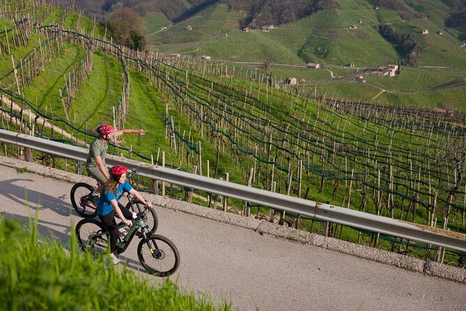 Valdobbiadene e-bike tour amongst vineyards UNESCO Prosecco Hills - Guia and the optional Prosecco tasting